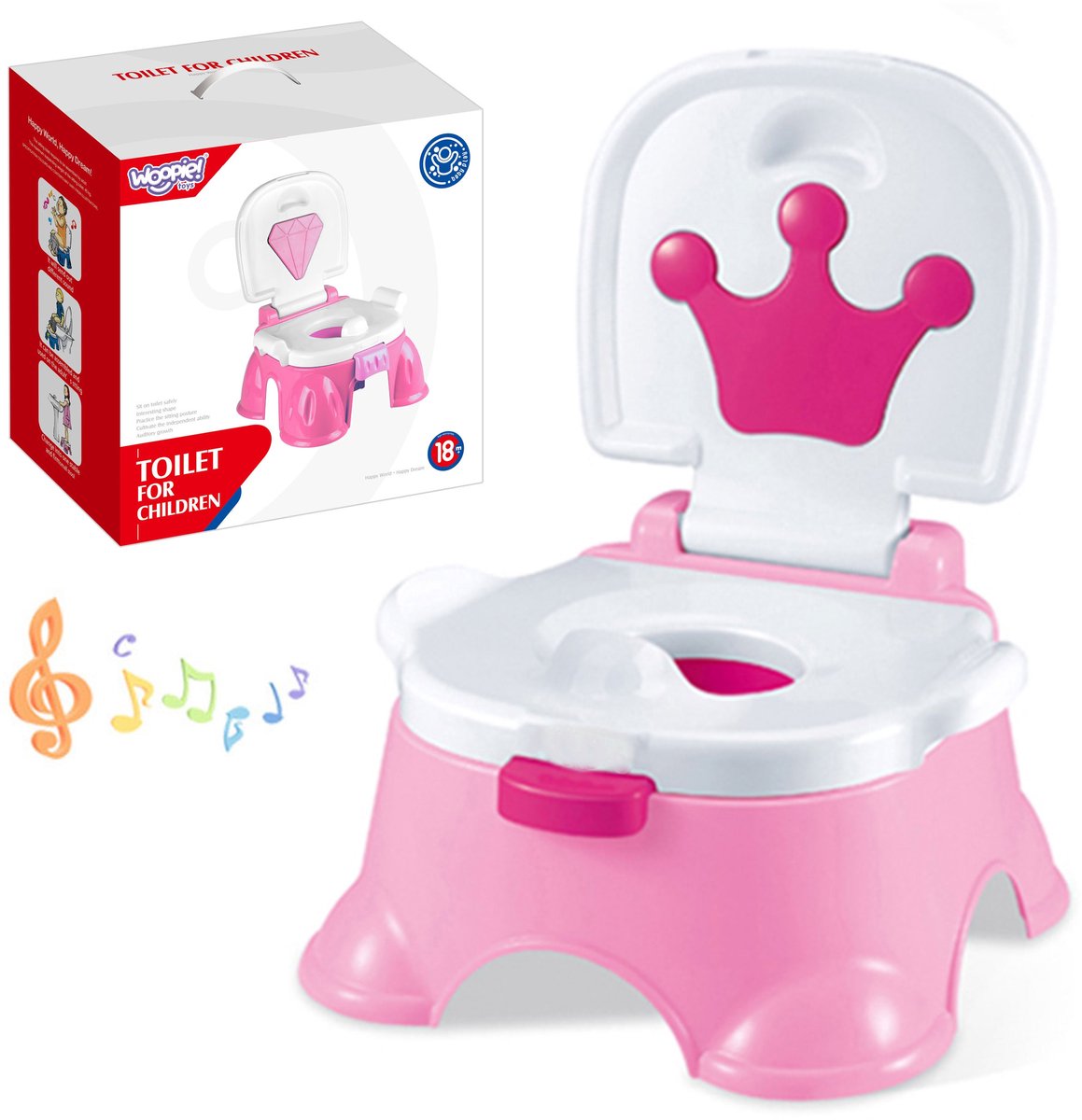 Woopie Baby Eerste Potje voor kinderen met muziek 3in1 stoelopstapje - UNI
