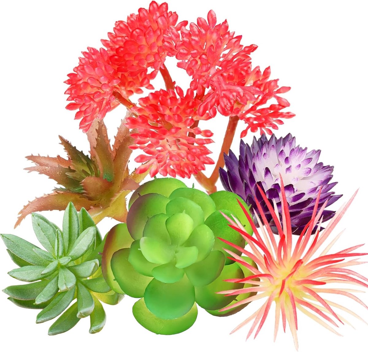 Mini Nepplantjes - 6 Stuks Kunstmatige Succulenten voor DIY Creaties en Decoratie van Huis en Kantoor