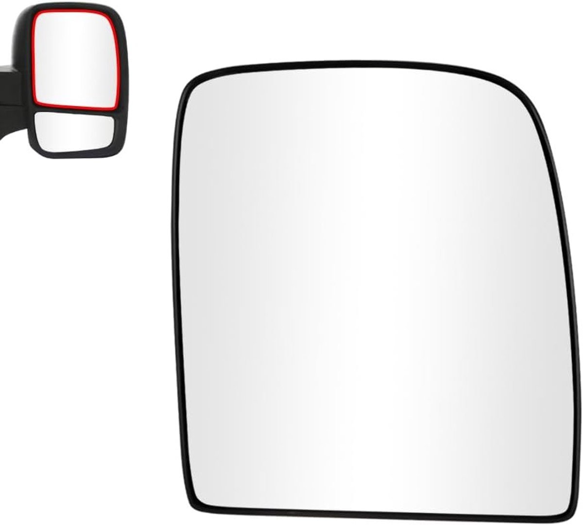 Verwarmd Buitenspiegelglas voor Citroen Jumpy, Peugeot Expert en Fiat Scudo 2007-2016, Toyota Proace 2013-2016 - Vervangend Spiegelglas voor Bestuurderszijde, Linksboven