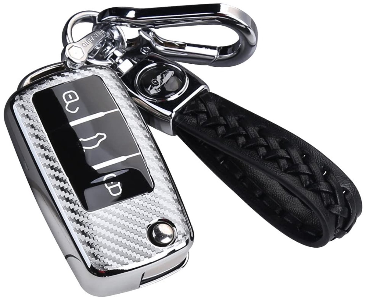 Store_9 Cap Key Housing - Sleutelhanger - Bescherming tegen krassen - Siliconen - Sleutelhuls - Perfect voor auto sleutels - Zilver