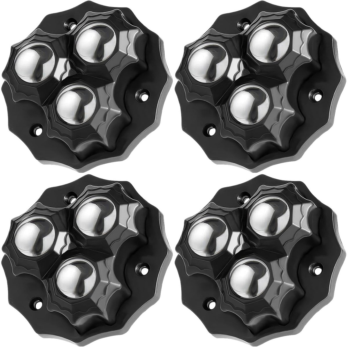 Set van 4 zwenkwielen voor meubels, zware kwaliteit, zelfklevende 360 graden ballenwielen, tot 150 kg draagvermogen