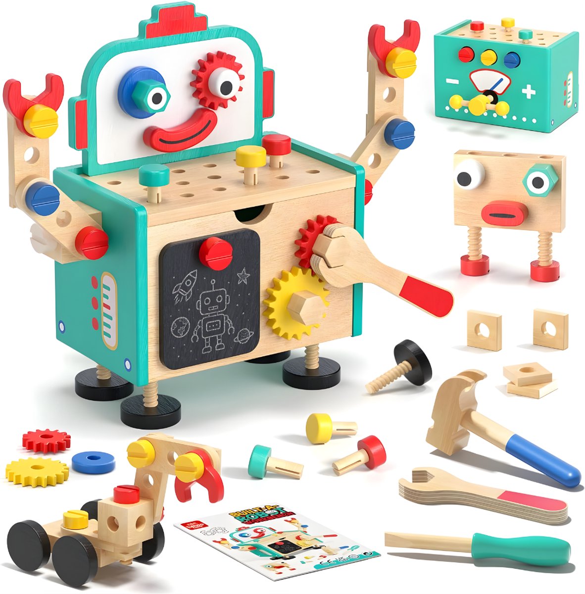 Florixa® Werkbank Kinderen - Houten Werkbank - Werkbank Little Dutch - Veelkleurig - 19cm x 14cm x 13cm; 860 g