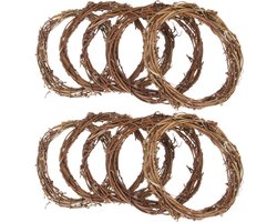 Lege rotan krans 10 cm voor DIY knutselen - 10 stuks wand- en deurkransen voor kerstdecoratie, oogstfeest en festivals