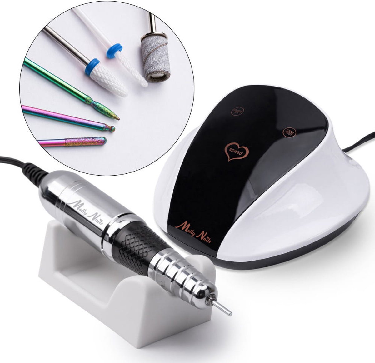 Molly Nails M18 Serie - Manicure en Pedicure Frees - 68W - Wit - 45.000 RPM