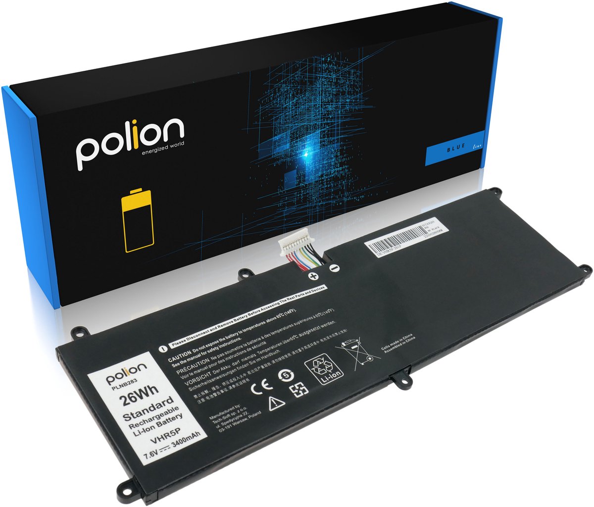 Polion - Laptopbatterij - 3400mAh - Compatibel met DELL - Li-Ion