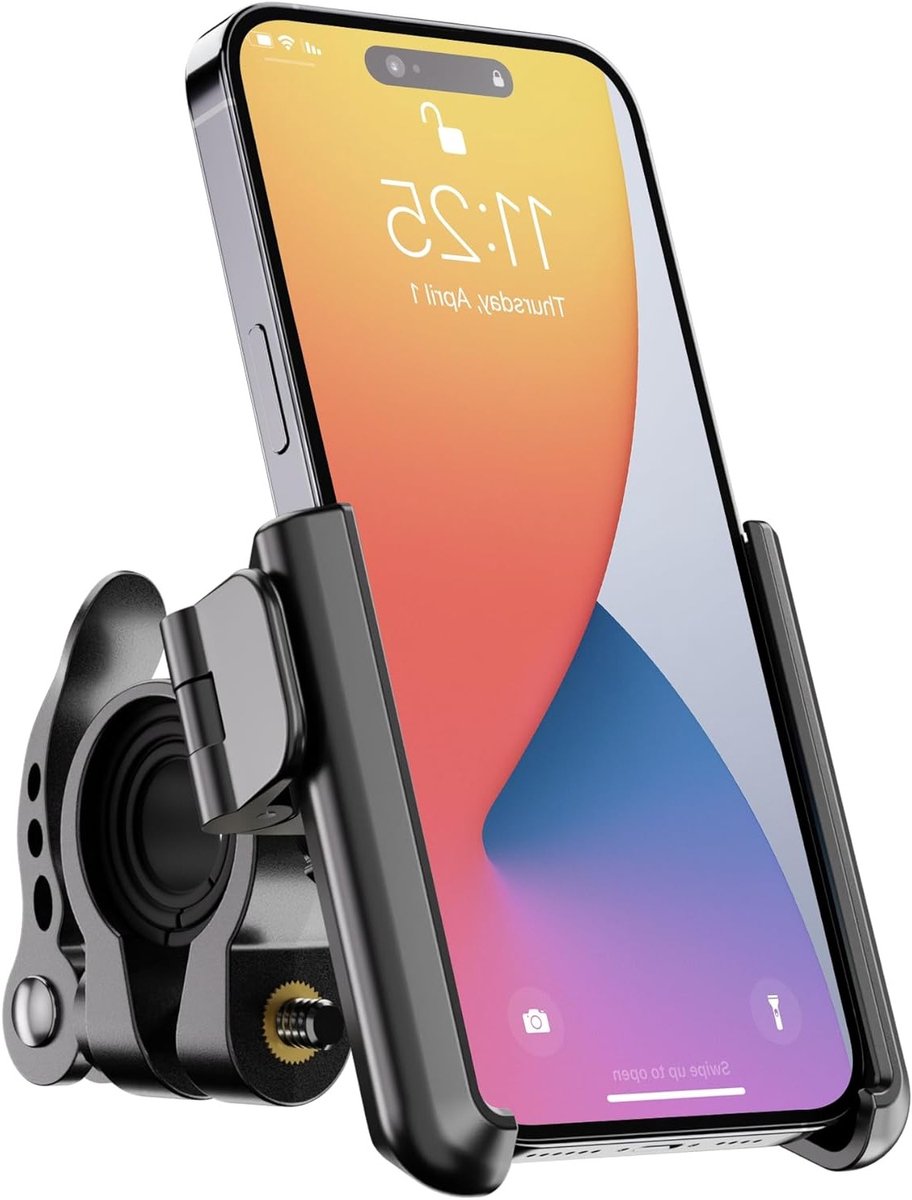 Fiets telefoonhouder met 1S snelkoppeling voor motoren, road bikes en scooters - 360 graden draaibaar voor smartphones van 3,5-7,0 inch