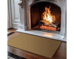 Haardtapijt - Open haard mat - Vonkbescherming - Brandwerend materiaal - 71 x 122 cm - Bruin