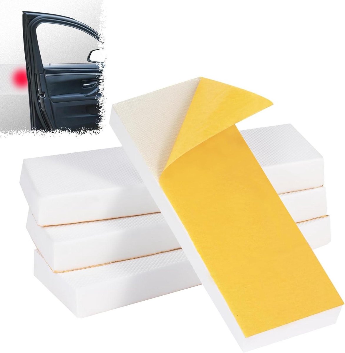 Wandbeschermers Set - Zelfklevende Beschermers - Autodeur Bescherming - Schokabsorberend EVA Materiaal - 30x10x3 cm - Wit
