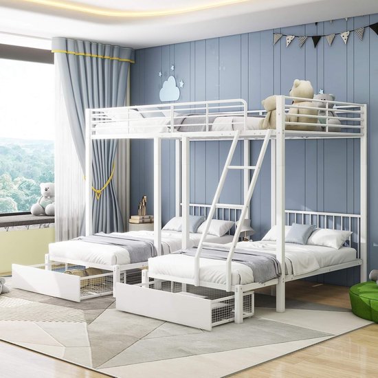 Forrest Beech Kajuitbed Bedbank in Wit van Massief Beukenhout