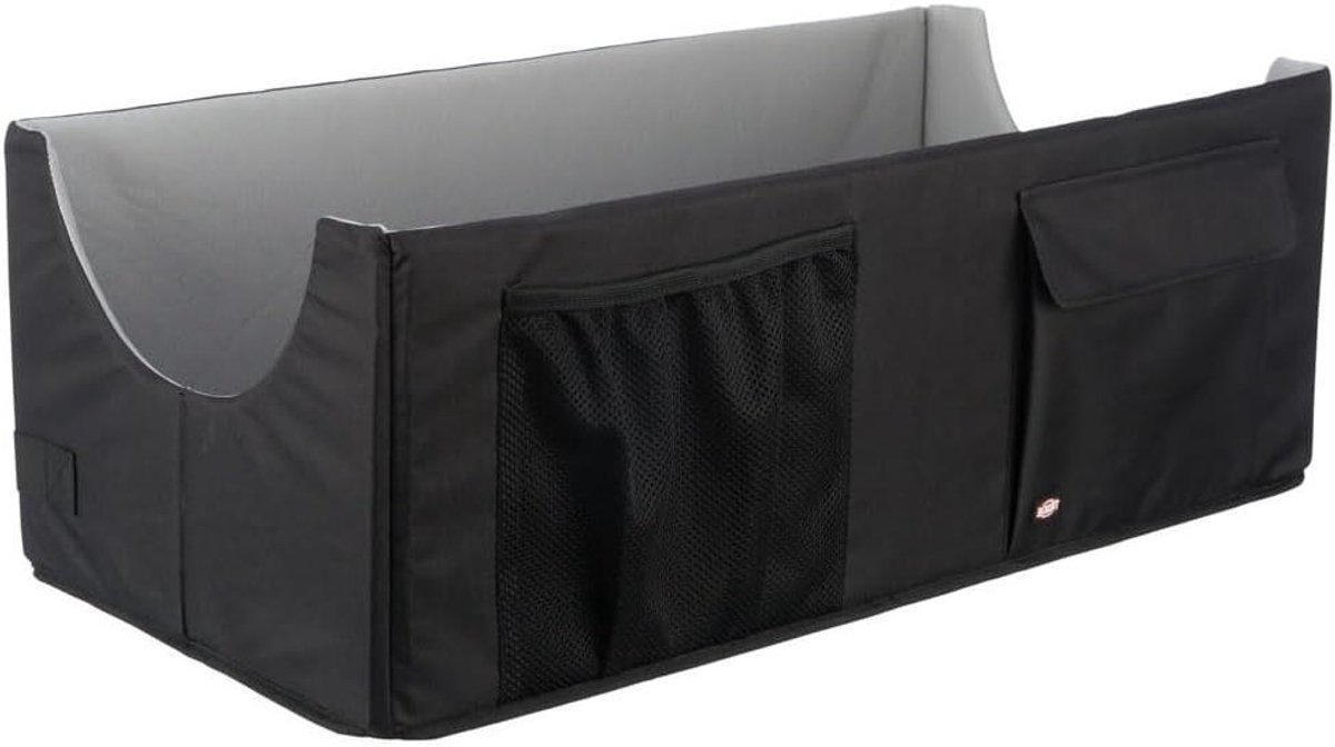 Autostoel Hond Dubbel - Reisstoel Hond - Veilig Reizen - Verstelbare Banden - 80x39x28 cm - Zwart/Grijs