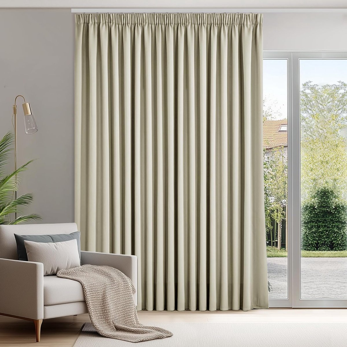 Verduisterende Gordijnen - Gordijnstof Kamer - Slaapkamer Woonkamer - Geluiddempend Warmte - 300x175 CM - Donkerbeige
