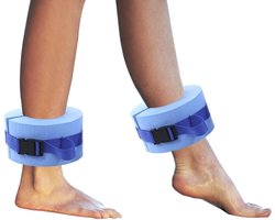 2pack schuim zwemmen aquatische manchetten, water aerobics drijvende ring fitness oefening set, enkelarmen riemen met quick release gesp voor zwemmen fitness training set blauw