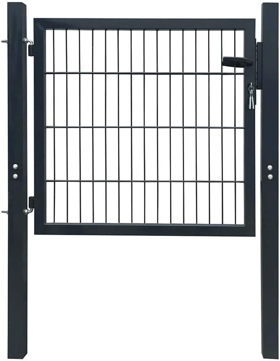 Hekpoort Enkel - Tuinpoort - Buitenafscheiding - Poedercoating - 100x80 cm - Antracietgrij