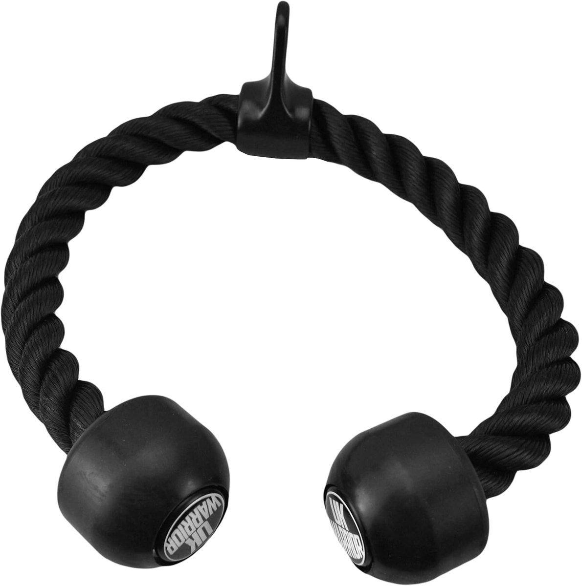 Tricep Touw - Kabel Machine Accessoire - Kracht Training - Industrieel Gevlochten Nylon - 24 Inch Lengte - Zwart