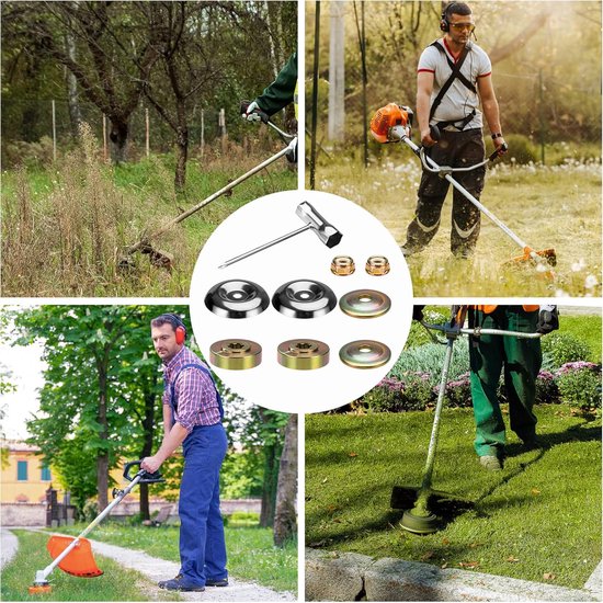 Grasmaaier Onderdelen - Strimmer Accessoires - Gazon Onderhoud - 9 Delige Set - Metaal - Goud Zilver van Merkloos	 — afbeelding 4