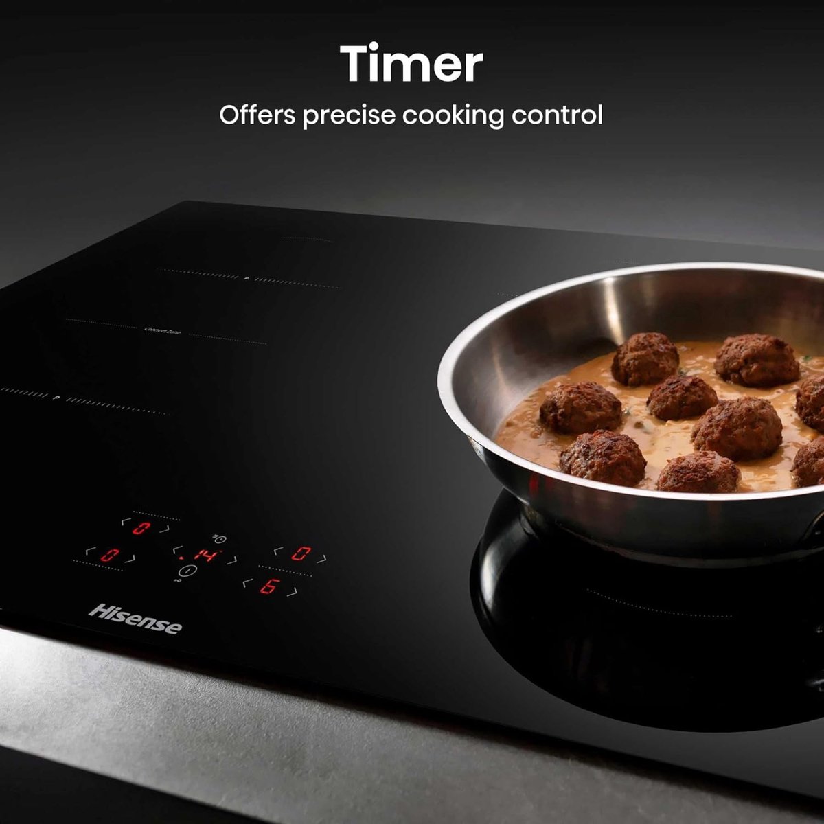 Inductiekookplaat - Elektrisch koken - Snel koken - Connect Zone - 80 cm - Zwart