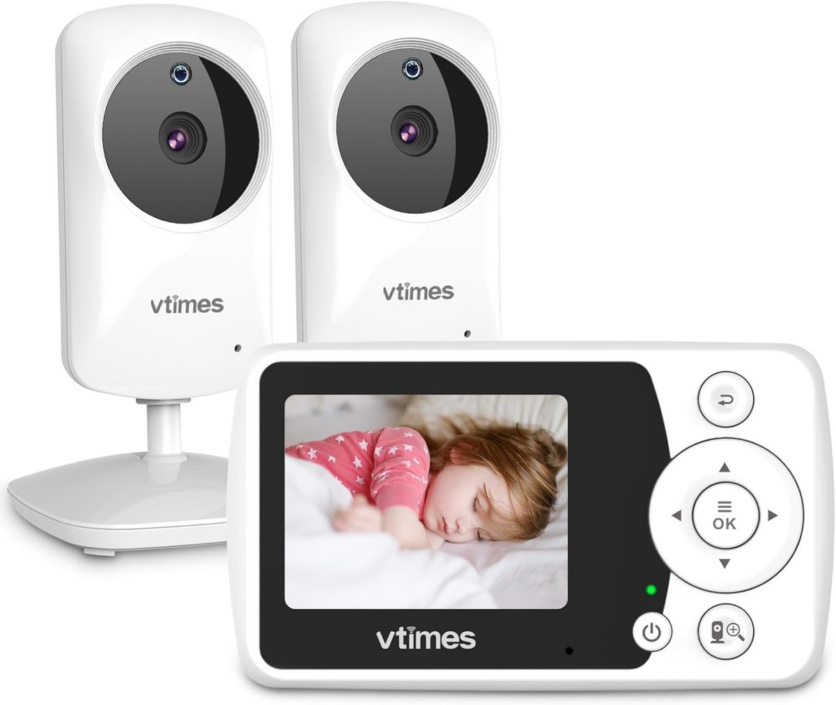 Draadloze Babyfoon met 2 Camera's en 2.4 inch LCD-scherm