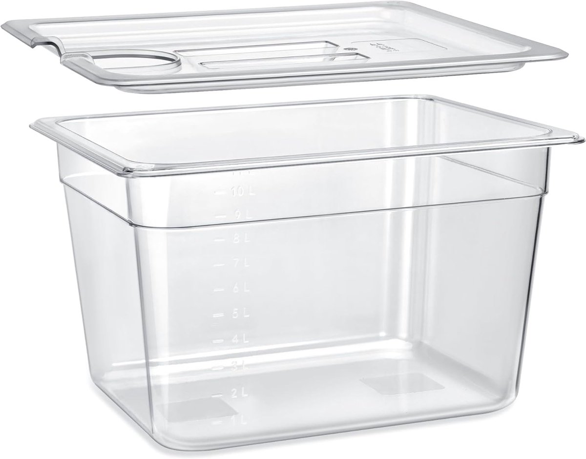 Sous Vide Container - Vacuüm Kookbak - Precisie Koken - BPA-Vrij Deksel - 32 x 20.3 cm