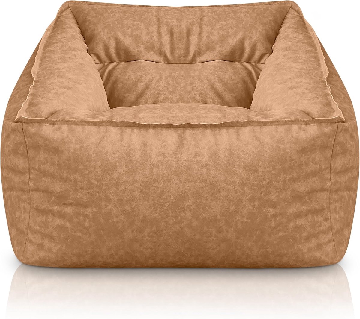 Kinder Zitzak - Bean Bag Stoel - Ontspannen Lezen - Afneembare Hoes - 80x80x65 cm - Beige
