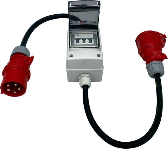 Verloopstekker Computer Verloopstekker 32A naar 16A 400V met Stroomonderbreker IP44 | bol
