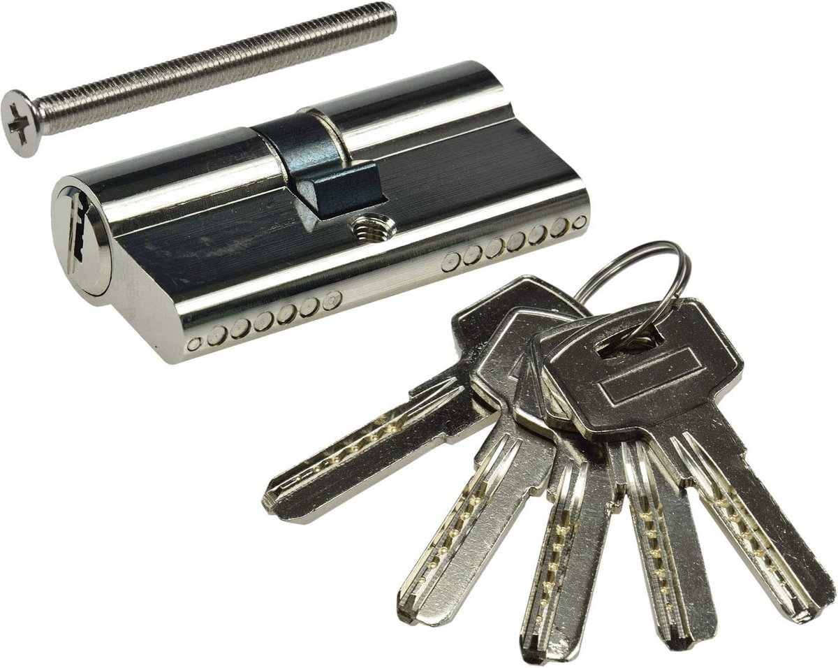 Sluitcilinder Profielcilinder - Deurcilinder Veiligheidsslot - Verhoogde Beveiliging - 8 Posities Per Baard - 60 mm 30+30 - Zilver