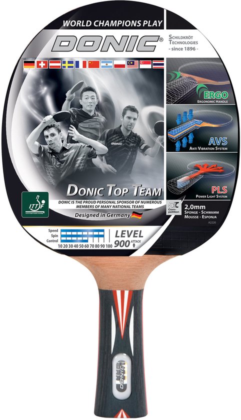 Donic Schildkröt Table Tennis Bat Top Team 900 Noir