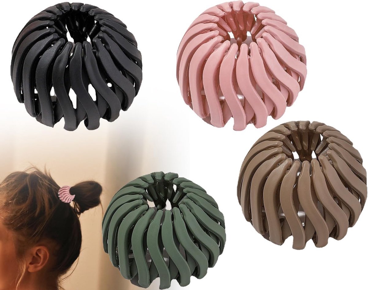Vogelnest Haarclips - Haarklemmen Set - Haar Styling - Antislip Grip - 4 Stuks