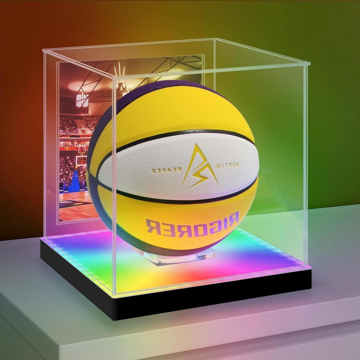 Voetbal Vitrine - Acryl Box - Verzamelingen Tonen - RGBW LED Verlichting - 27x27x27 cm