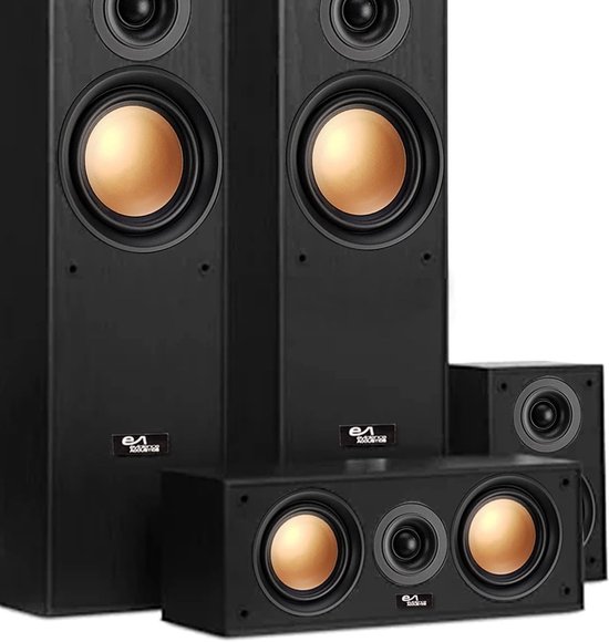 Home Cinema Luidsprekerset - Thuisbioscoop Geluid - Film Geluid - Basreflex Ontwerp - 5 Luidsprekers - Zwart van home — afbeelding 2