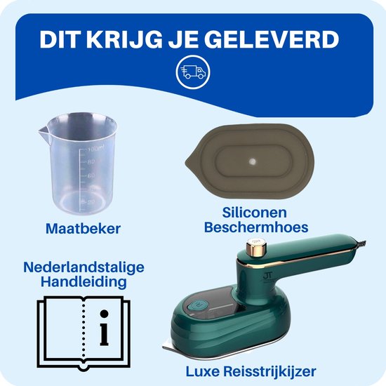 JT Products Fer de Voyage de Luxe - Fer à Vapeur - Pliable - Mini Fer - Fer de Voyage - Fer Vacances - Fer de Voyage Klein
