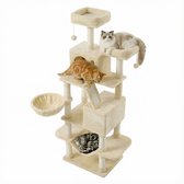 Feandrea - Krabpaal - Kattenboom - Voor Katten - 13 Krabpalen - 2 Platforms - Mand en Hangmat