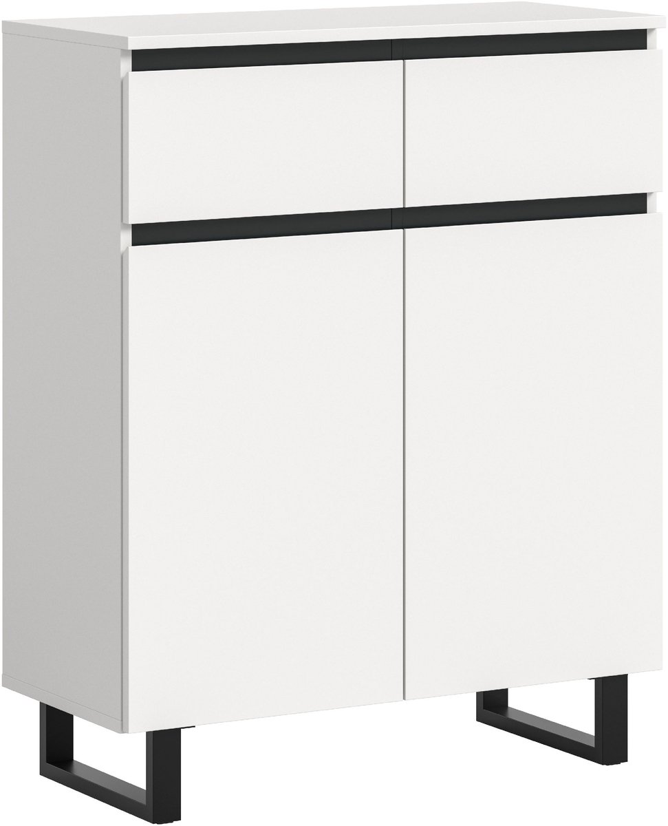 Xonox.Home Ladekast Tomasa B/H/D: 80x99x36 cm in wit melamine en zwart