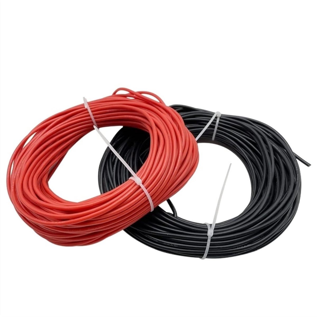 Opwarmkabel Siliconen - Hittebestendige Draad - Elektrische Verbindingen - Zachte Flexibele Kabel - 10 Meter - Rood Zwart
