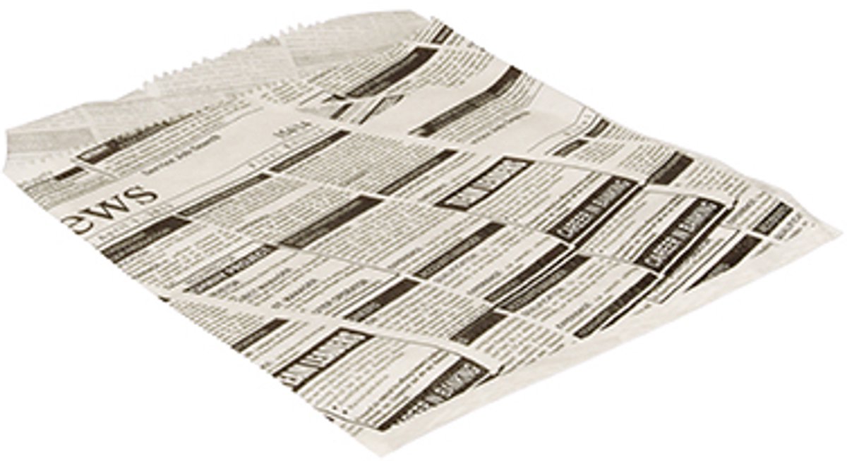5x 300 Hamburgerzakken Pergament 16 cm x 18 cm Newsprint vetvrij