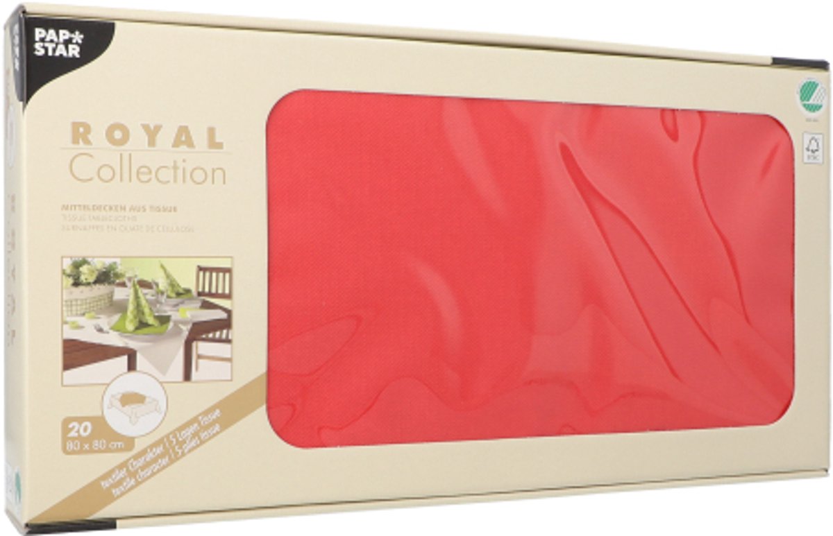 5x 20 Napperon Tissue ROYAL Collection 80 cm x 80 cm rood