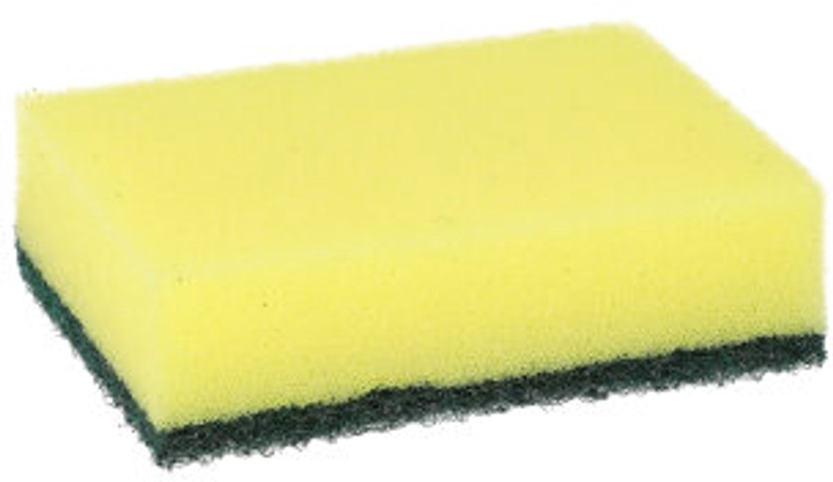 20x 6 Pannensponsen hoekig 26 cm x 9 cm x 66 cm geel/groen krassen