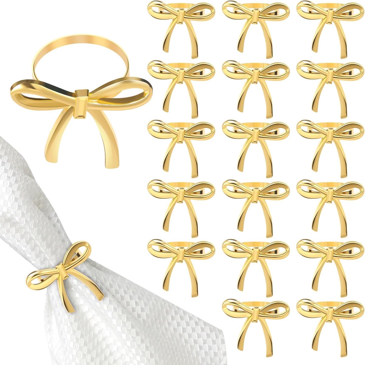 Servetringen Goud - Elegant Decor - Tafel Dekken - 18 Stuks Set - 5.8 x 5 cm - Goud