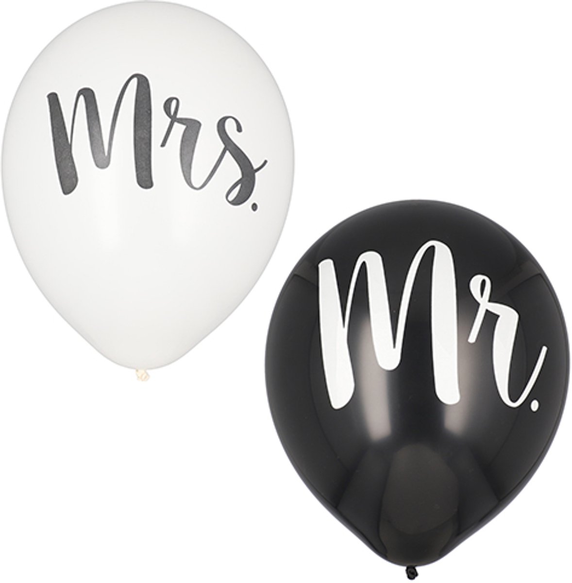 12x 6 Ballonnen Ø 29 cm Mr. + Mrs.