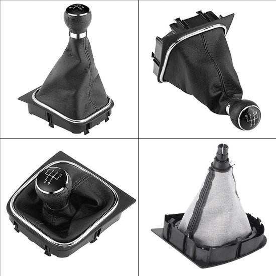 Pookknop Gaiter Set - Schakelpookhoes - Auto Interieur Upgrade - Ergonomisch Ontwerp - 5 Versnellingen - Zwart — afbeelding 2