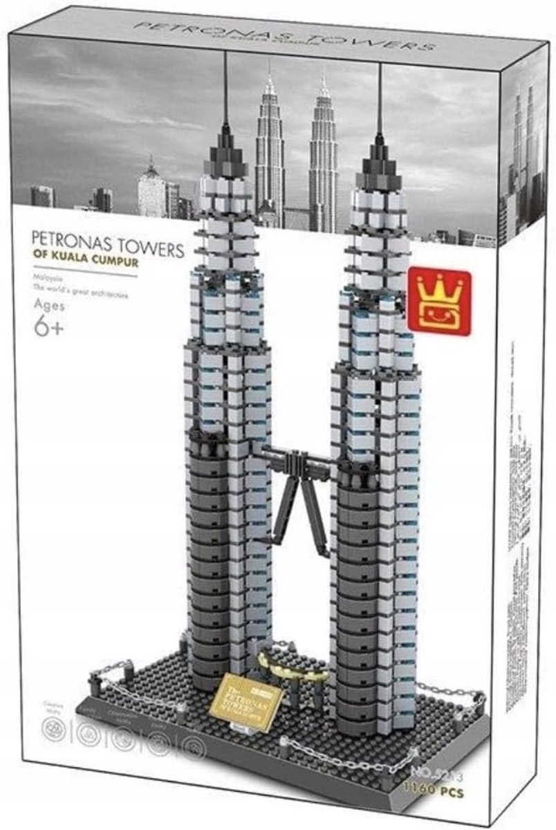 Wange Petronas Twin Towers Bouwset – 1158 Stuks – Kuala Lumpur – Architectuur Model