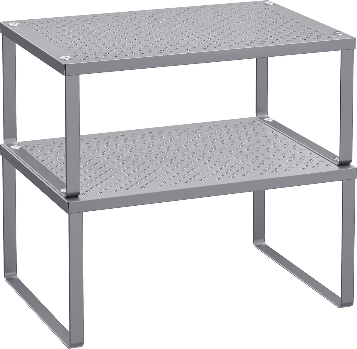 SONGMICS - Kruidenrek - Kruidenrek 2-delig - Uitbreidbaar en Stapelbaar - Metalen Organizer voor Keuken