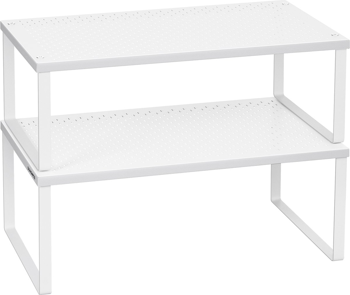 SONGMICS - Kruidenrek - Kruidenrek Set van 2 - Uitbreidbaar en Stapelbaar - Metalen Keuken Organizer