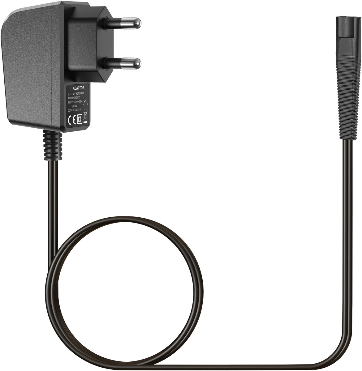 12V-oplader, compatibel met Braun-scheerapparaten en -trimmers uit de series 1/3/5/6/7/8/9 en Silk-épil uit de series 5/7/9 – Zwarte netlader, 1,5 m, Phonillico®