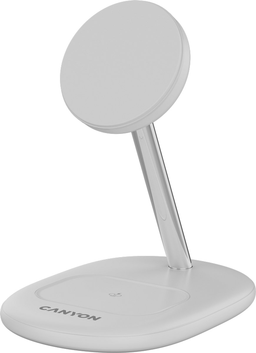 Canyon WCS-205 - Draadloze Oplader - 15W Qi2 - 2-in-1 - Wit