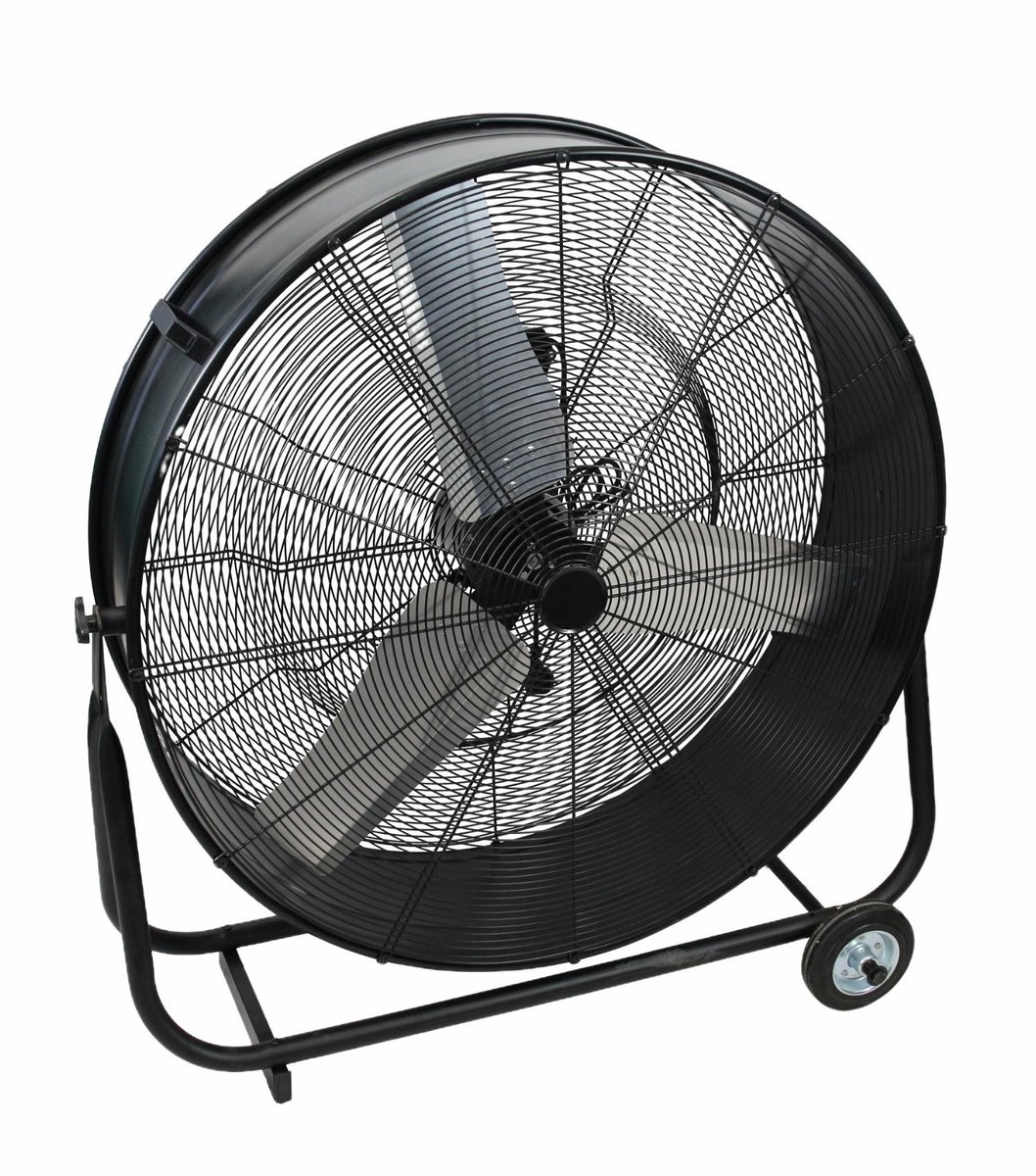 Volteno - Industriële Ventilator/Circulator - 750W - 10.000 m³/h - Robuuste metalen constructie - Zwart