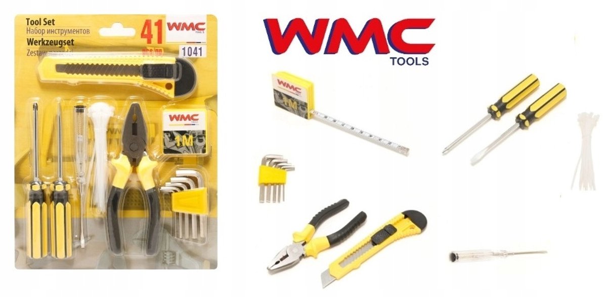WMC WMC-1041 - Gereedschapskoffer - 41-delig - Inclusief Meetlint - Schroevendraaiers - Spanningsbeugel