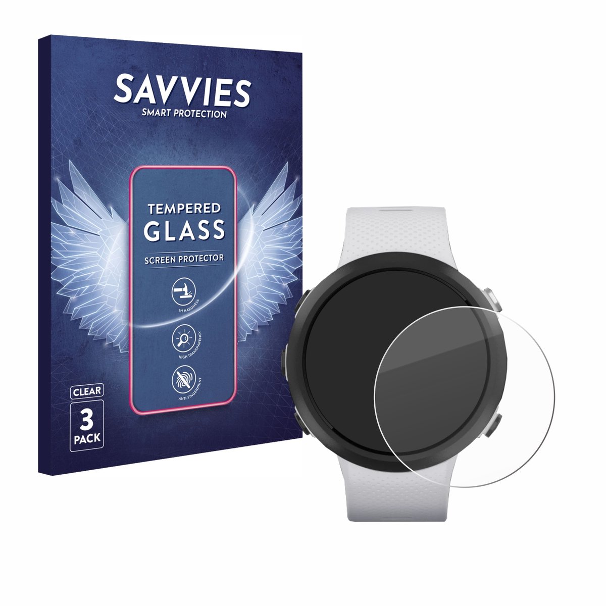 Savvies - Glas Screenprotector voor Garmin Swim 2 - Gehard Beschermglas 9H 3 Stuks