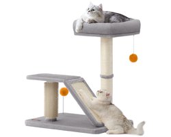 Feandrea PCA024G01 - Arbre à chat avec griffoir - lit intégré - poteau à griffer - brosse d’auto-toilettage