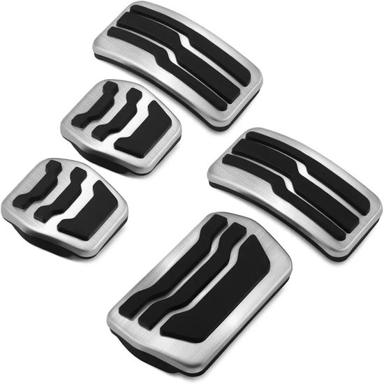Pedaalhoezen Auto - Voetpedaal Covers - Verbeterde Grip - Antislip Rubber - 3 Stuks - Zilver Zwart — afbeelding 3