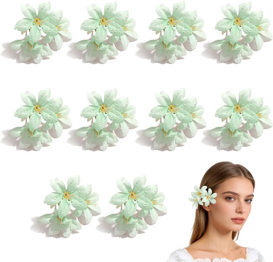 10-pack Kunstlelies — Kunstbloemen, Zijden Bloemen, Realistische Drielobbige 'Dewdrop'-Lelies — Ideaal voor bruiloften — Realistische leliebloemkoppen — Perfect voor haaraccessoires, wandguirlandes, feesten en diverse decoratieve toepassingen